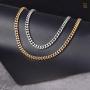 QGoliver Mens Cuban Link Chain Miami Curb Chain Stainless Steel Necklaces Hip Hop Jewelry for Men Women - Gold Silver, 8.5mm, 20''-24''