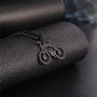 U7 Men Cool Bicycle Jewelry Stainless Steel Wheat Chain Bike Pendant Necklaces