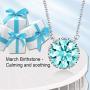 Yalong Birthstone Necklace for Women 5A Zirconia Crown Pendant 14K White Gold Plated Dainty Silver Chain Choker jewelry Gift Girl