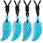 SUNYIK Crystal Angel Wing Pendant Necklace for Unisex, Hand Carved Healing Stone with Adjustable Braided Rope Jewelry