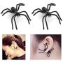 Cinlan Black Spider & Bat Dangle Drop Earrings Halloween Party Costume Accessories Jewelry