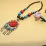 HSQYJ Fashion Wood Beaded Turquoise Pendant Necklace Retro Bohemian Necklaces Charm Pendant Boho Necklace for Women Girl Costume Jewelry HSQYJ Fashion Wood Beaded Turquoise Pendant Necklace Retro Bohemian Necklaces Charm Pendant Boho Necklace for Women Girl Costume Jewelry