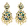 Aheli Handcrafted Enamel Meenakari Pearl Radha Krishna Jhumka Earrings Jewelry for Women Girls