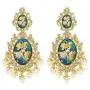 Aheli Handcrafted Enamel Meenakari Pearl Radha Krishna Jhumka Earrings Jewelry for Women Girls