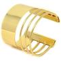 Yueton Rigid Steel Memory Wire Metal Circle Split Ring Coil Wire Thin Jewelry Hammered Bunch Cuff Bracelet Bangle (Golden)