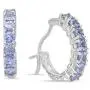 Dazzlingrock Collection 0.85 Carat (ctw) Round Cut Tanzanite Ladies Huggies Hoop Earrings, Sterling Silver Dazzlingrock Collection 0.85 Carat (ctw) Round Cut Tanzanite Ladies Huggies Hoop Earrings, Sterling Silver