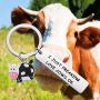 BEKECH Cute Animal Cow Jewelry Cow Lover Gift I Just Freaking Love Cows OK Cow Keychain Cow Gifts for Farmer Cow Owner Farm Gift Cow Mama Gift Fur Mama Gift Crazy Cow Lady Gift