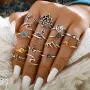 7-15pcs Silver Wave Star Moon Cute Knuckle Ring Sets for Women Teen Girls Vintage Boho Stackable Finger Toe Rings Pack 7-15pcs Silver Wave Star Moon Cute Knuckle Ring Sets for Women Teen Girls Vintage Boho Stackable Finger Toe Rings Pack