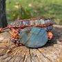 YGLINE Leather Handmade 7 Chakra Yaga Bead Wrap Bracelet Jewelry