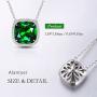Alantyer Birthstone Necklace Square Pendant Anniversary Jewelry Gifts for Women and Girls Crystal Comes from Swarovski