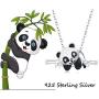 JUSTKIDSTOY Panda Necklace Gifts for Mothers Day 925 Sterling Silver Cute Animal Heart Pendant - I Love You Forever Jewelry for Women Daughter Panda Lover