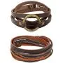 Jstyle 2Pcs Genuine Leather Bracelet for Men Women Unisex Multilayer Leather Adjustable Bracelet Cuff Wrap Rope Wristband Brown Bracelet Jstyle 2Pcs Genuine Leather Bracelet for Men Women Unisex Multilayer Leather Adjustable Bracelet Cuff Wrap Rope Wristband Brown Bracelet