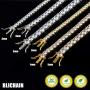 BLICHAIN Tennis Chain Necklace Bracelet 18K Gold Silver Bling Bling Luxury Iced Out Chain 5MM with Cubic Zirconia Stones Hip Hop Jewelry for Men and Women 7inches to 24inches