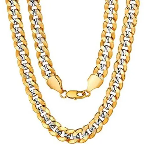 ChainsPro Men Cuban Link Chain, Dainty Necklace, 6/8MM Width, 18/20/22/24/26/28/30 Inches,Gold/Black Color (with Gift Box) ChainsPro Men Cuban Link Chain, Dainty Necklace, 6/8MM Width, 18/20/22/24/26/28/30 Inches,Gold/Black Color (with Gift Box)