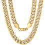 ChainsPro Men Cuban Link Chain, Dainty Necklace, 6/8MM Width, 18/20/22/24/26/28/30 Inches,Gold/Black Color (with Gift Box)