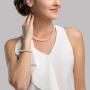 THE PEARL SOURCE 14K Gold 9-10mm Round White Freshwater Cultured Pearl Necklace, Bracelet & Earrings Set in 16'' Choker Length for Women