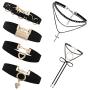 Flongo Womens Gothic Vintage Flannelette Rope Cross Rivet Choker Punk Collar Neckband