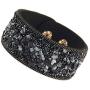 Barsly Stone Bracelets for Women Wrap Cuff Slake Leather Bracelets with Crystal Rhinestone Couple Nature Jewelry