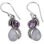 NOVICA Multi-Gem Rainbow Moonstone .925 Sterling Silver Dangle Earrings, Two Teardrops NOVICA Multi-Gem Rainbow Moonstone .925 Sterling Silver Dangle Earrings, Two Teardrops