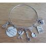 Chef Bracelet, Hot Chef Bracelet, Chef Jewelry, Kitchen Charm, Cooking Charm, Chef Charm Bracelet, Cook Book, Frying Pan, Spatula, Fork and Knife, Measuring Cup, Egg Beat, Hot Chef Bangle Bracelet