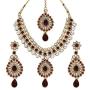 MUCH-MORE Traditional Bridal Unique Crystal Stone Floral Shape CZ Stone Indian Bollywood Necklace Set for Women