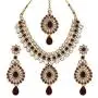 MUCH-MORE Traditional Bridal Unique Crystal Stone Floral Shape CZ Stone Indian Bollywood Necklace Set for Women MUCH-MORE Traditional Bridal Unique Crystal Stone Floral Shape CZ Stone Indian Bollywood Necklace Set for Women