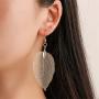 SMALLLOVE Filigree Leaf Earrings Natural Real Lightweight Genuine Drop Dangle Gold Silver Rose Gold Metal Plated Long Leaves Earrings for Women Girls Jewelry Gifts