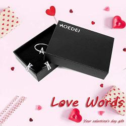 AoedeJ Fashion Initial Letter Earrings 925 Sterling Silver Small Letter Alphabet A-Z Stud Earrings Girls hypoallergenic