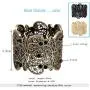 Amupper Metal Lace Bracelet and Earrings Set Bohemian Filigree Cuff Bangle Antique Jewelry for Womens Ladies Amupper Metal Lace Bracelet and Earrings Set Bohemian Filigree Cuff Bangle Antique Jewelry for Womens Ladies