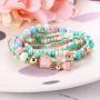 Udalyn 6 Sets Bohemian Stackable Bead Bracelets for Women Men Multilayered Bracelet Set Pendant Charm Stretch Bangles