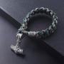 SONGCHANGJEWELRY Viking Braided Bracelets - Thor Hammer Viking Gifts for Men with Amulet Rune Knot Scandinavian Rope Bangles, Handmade Umbrella String Bracelet