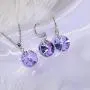 Crystal Jewelry Set for Women - Elegant 14k White Gold Plated Sparkly Round Crystal Cubic Zirconia CZ Rhinestone Necklace Earring Set for Grils Wedding Party Prom Bride Bridesmaids Gift Costume Jewelry