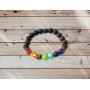 LASA Stones -Lava stones and real 7 chakra stones bracelet unisex - Beaded bracelets - crystals and healing stones - Essential Oil Diffuser Bracelet - Stress relief bracelets. Yoga, Reiki, meditation