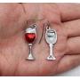 DAMLENG Unique Chic Handmade Stainless Steel Red Wine Glass Dangle Drop Earrings for Women Girls Statement Jewelry Gifts