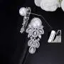 CWWZircons Simulated Pearl Earrings Dangle Leaf Drop Cubic Zirconia Silver Plated Earring for Women Jewelry CWWZircons Simulated Pearl Earrings Dangle Leaf Drop Cubic Zirconia Silver Plated Earring for Women Jewelry