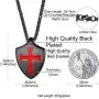 Richsteel Medieval Knights Templar Seal Medallion Saint-Omer Pewter/Cross Shield Necklace for Men Women Stainless Steel/18K Gold Plated/Black Amulet Jewelry(Send Gift Box)