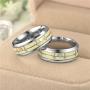 hohrayway Fashion Dark Luminous ECG Ring Stainless Steel Ring Promise Heartbeat Ring Glowing Jewelry for Men Women