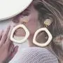 JustMoMoMin White Acrylic Bohemian Resin Geometric Dangle Earrings For Women Girls Jewelry