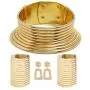 Fld 4pcs African Vintage Statement Choker Resin Snap Necklaces Bangle Jewelry Women Long Neck Collar Wide Leather Bracelet Stud Earring Sets