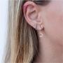 Tiny Dangle Huggie Earrings for Women - Cross Star Moon Bee Flower Charm Small Huggie Hoop Earrings 14k Gold/White Gold Plated for Girls Kids - CZ Pave Mini Dainty Hoop Drop Earrings