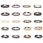 Finrezio 15-20 Pcs Braided Bracelet Set Women Men Beads Leather Wristbands Boho Ethnic Tribal Linen Hemp Cords Wrap Bracelets String Handmade Jewelry