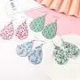 Womens Leather Earrings,Genuine Leather Drop Dangle Earrings Boho Big Statement Teardrop Earrings for Summer