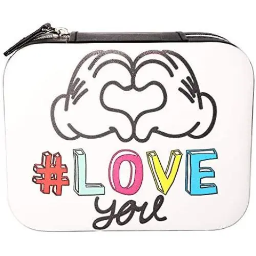 Disney Mickey Mouse Love You Faux Leather Travel Jewelry Box Organizer Disney Mickey Mouse Love You Faux Leather Travel Jewelry Box Organizer