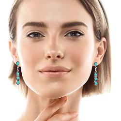 Southwest Style Earrings Genuine Turquoise & 925 Sterling Silver dangle earring gemstone jewelry