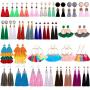 Duufin 32 Pairs Tassel Earrings Colorful Bohemian Tassel Earring Long Layered Dangle Earrings Tassel Drop Hoop Fringe Tiered Earrings for Women Girls