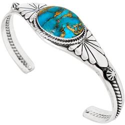 Turquoise Bracelet Sterling Silver 925 Genuine Turquoise