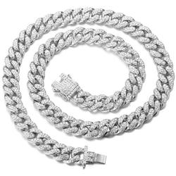 Halukakah Gold Chain for Men Iced Out,14MM/20MM Mens 18k Real Gold Plated/Platinum White Gold Finish Diamond Cuban Link Chain Miami Choker Necklace Bracelet,Full Cz Prong Set,with Giftbox