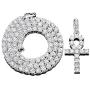 MCSAYS Hip Hop Jewelry Iced Out Bling Full Crystal Cross Pendant Golden Cuban Chain Religious Christian Necklace Fashion Accessories for Men/Women Gifts
