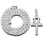 MCSAYS Hip Hop Jewelry Iced Out Bling Full Crystal Cross Pendant Golden Cuban Chain Religious Christian Necklace Fashion Accessories for Men/Women Gifts