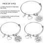 Teacher Appreciation Gift Idea - 3PCS Stainless Steel Expendable Inspirational Bangle Bracelet Set, Best Teacher Jewelry, Thank You Gifts for Women, Christmas Birthday (3PCS)